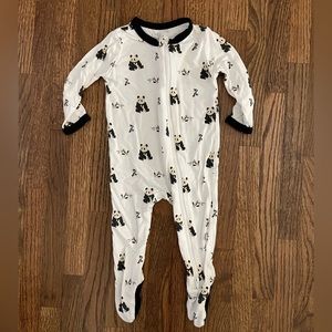 Kyte baby bamboo pandas onesie pajamas zip size 3-6 months